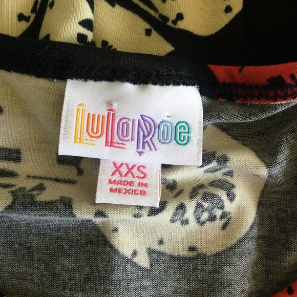 LuLaRoe Irma Black w/Motorcycle Print, NWT, XXS - Picture 4 of 6